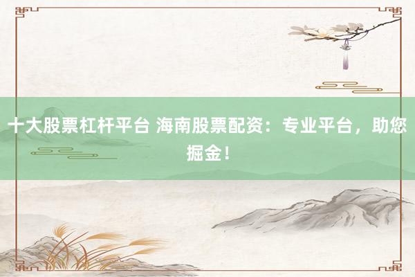 十大股票杠杆平台 海南股票配资：专业平台，助您掘金！