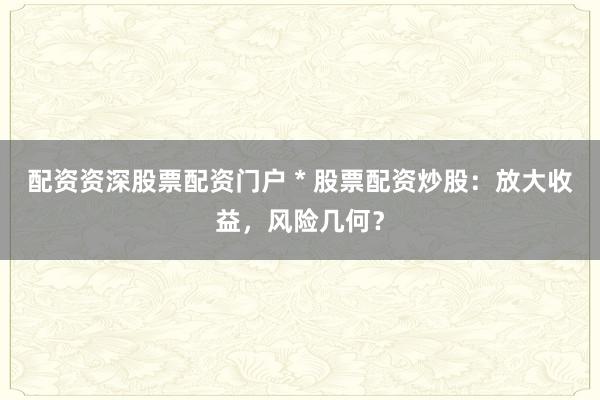 配资资深股票配资门户 * 股票配资炒股：放大收益，风险几何？