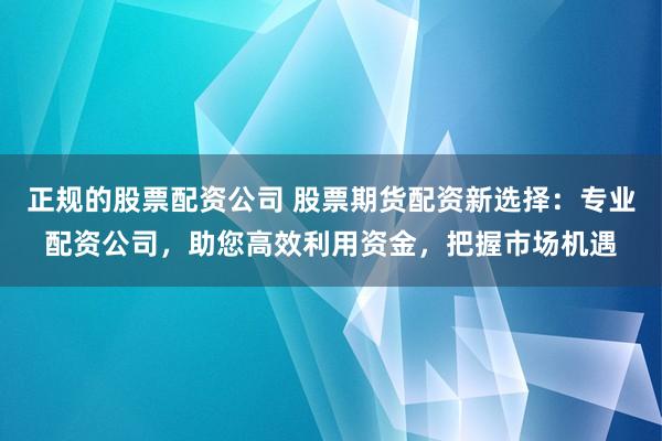 正规的股票配资公司 股票期货配资新选择：专业配资公司，助您高效利用资金，把握市场机遇