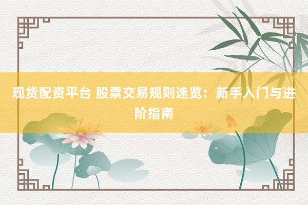 现货配资平台 股票交易规则速览：新手入门与进阶指南