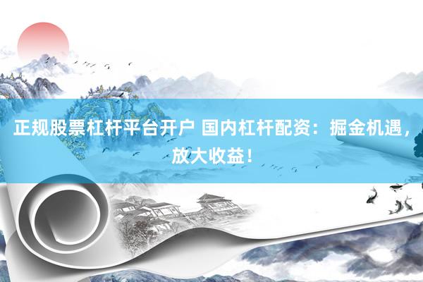 正规股票杠杆平台开户 国内杠杆配资：掘金机遇，放大收益！