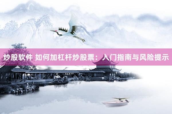 炒股软件 如何加杠杆炒股票：入门指南与风险提示