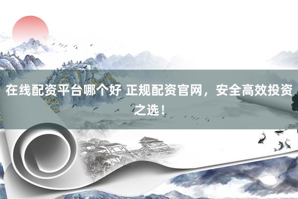 在线配资平台哪个好 正规配资官网，安全高效投资之选！