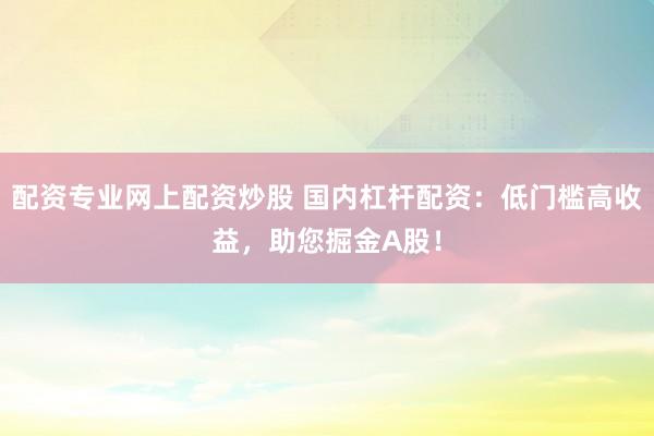 配资专业网上配资炒股 国内杠杆配资：低门槛高收益，助您掘金A股！