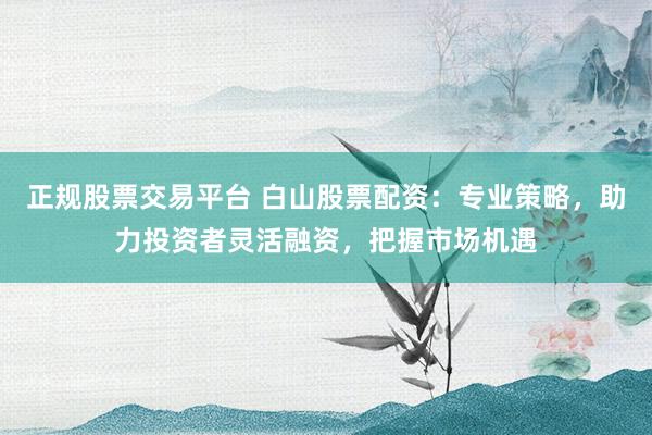 正规股票交易平台 白山股票配资：专业策略，助力投资者灵活融资，把握市场机遇