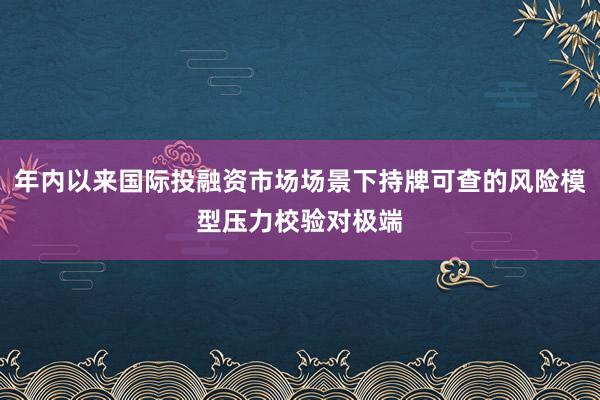 年内以来国际投融资市场场景下持牌可查的风险模型压力校验对极端