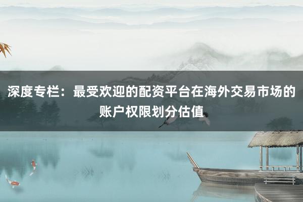 深度专栏：最受欢迎的配资平台在海外交易市场的账户权限划分估值