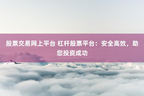 股票交易网上平台 杠杆股票平台:安全高效,助您投资成功