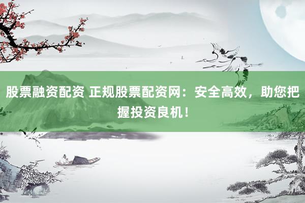 股票融资配资 正规股票配资网：安全高效，助您把握投资良机！